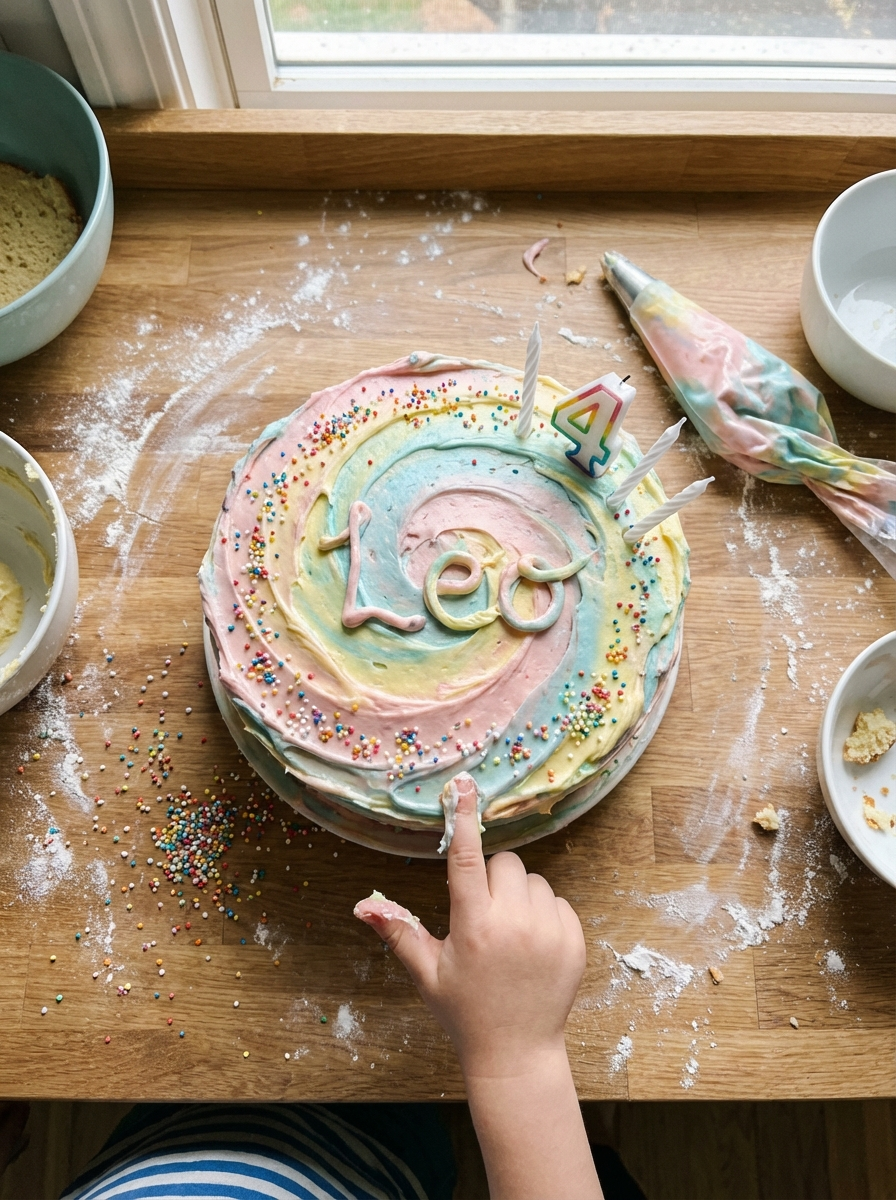 Homemade birthday cake